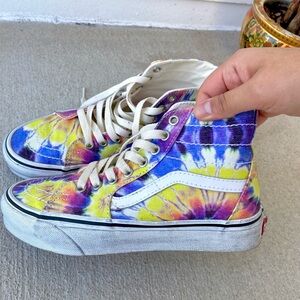 VANS tie-dye high tops like new